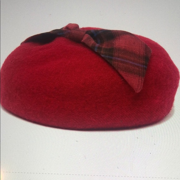 BCBG Bow Tie Beret Red NWT - Picture 2 of 8